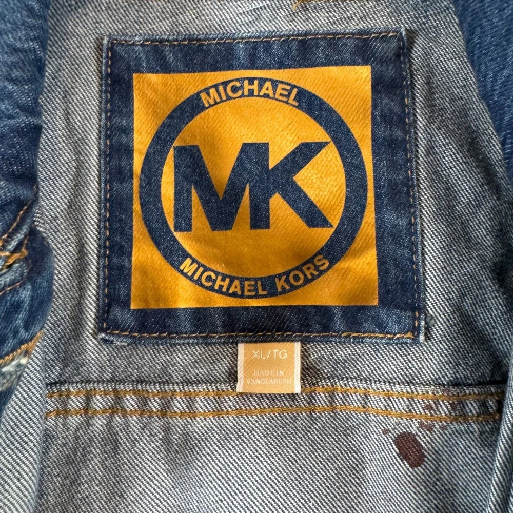 Michael Kors Denim Trucker Jean Jacket Womens XL Classic Western Sustainable